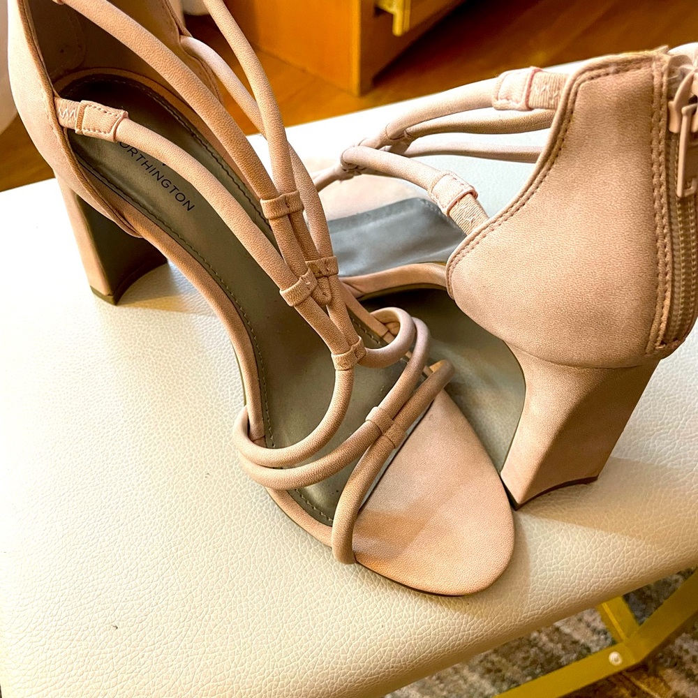 Blush super soft suede dress sandals